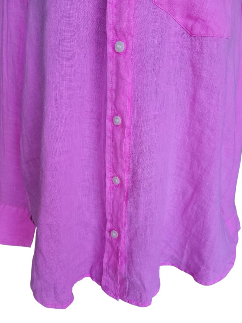 GAP Bright Pink Relaxed Linen Button Front Shirt Women's Size S - Picture 8 of 10